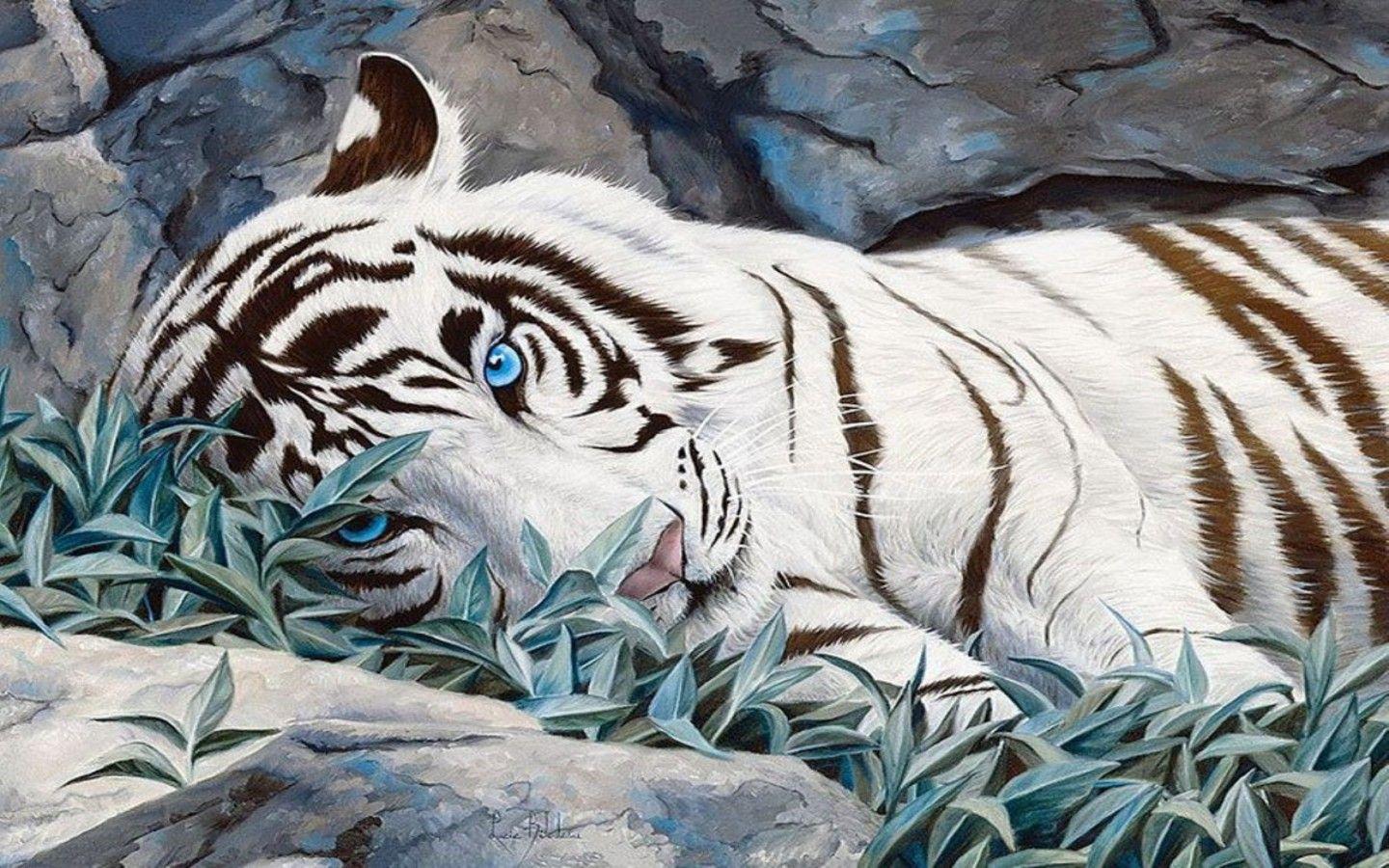 Tiger Wallpaper Blue Eyes