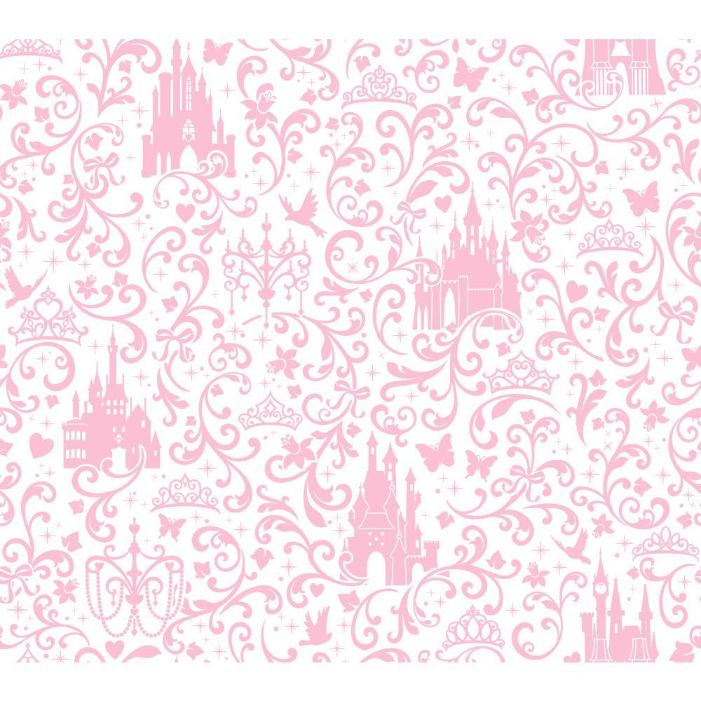 Walt Disney Kids Ii Small Scroll W Castles Wallpaper