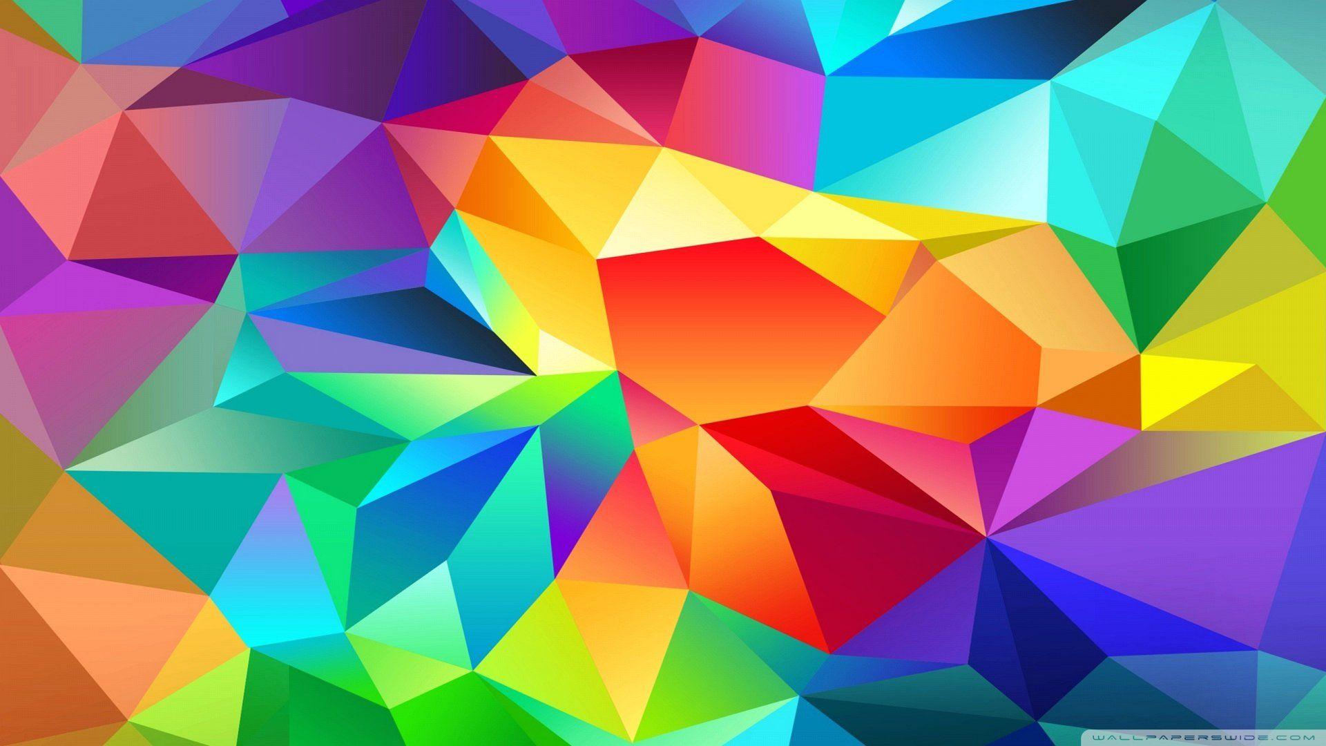 Wallpaper Polygonal Colorful Abstract 1920 X 1080 Full HD x
