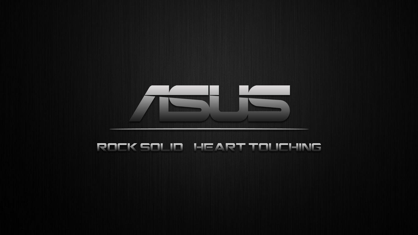 Download wallpaper 1366x768 asus, company, logo, text, bw tablet