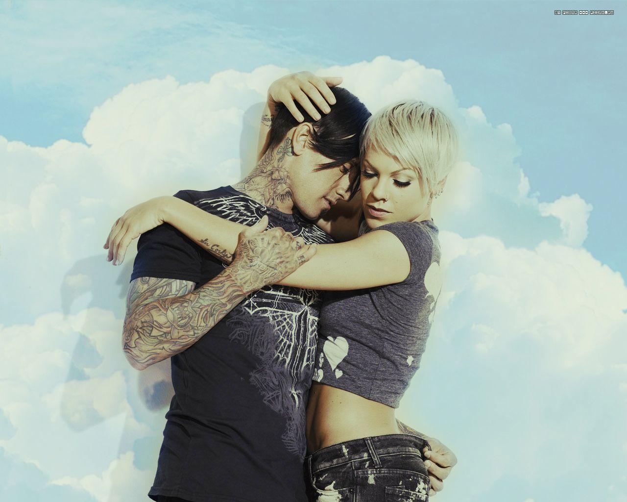 Pink and Carey wallpaper