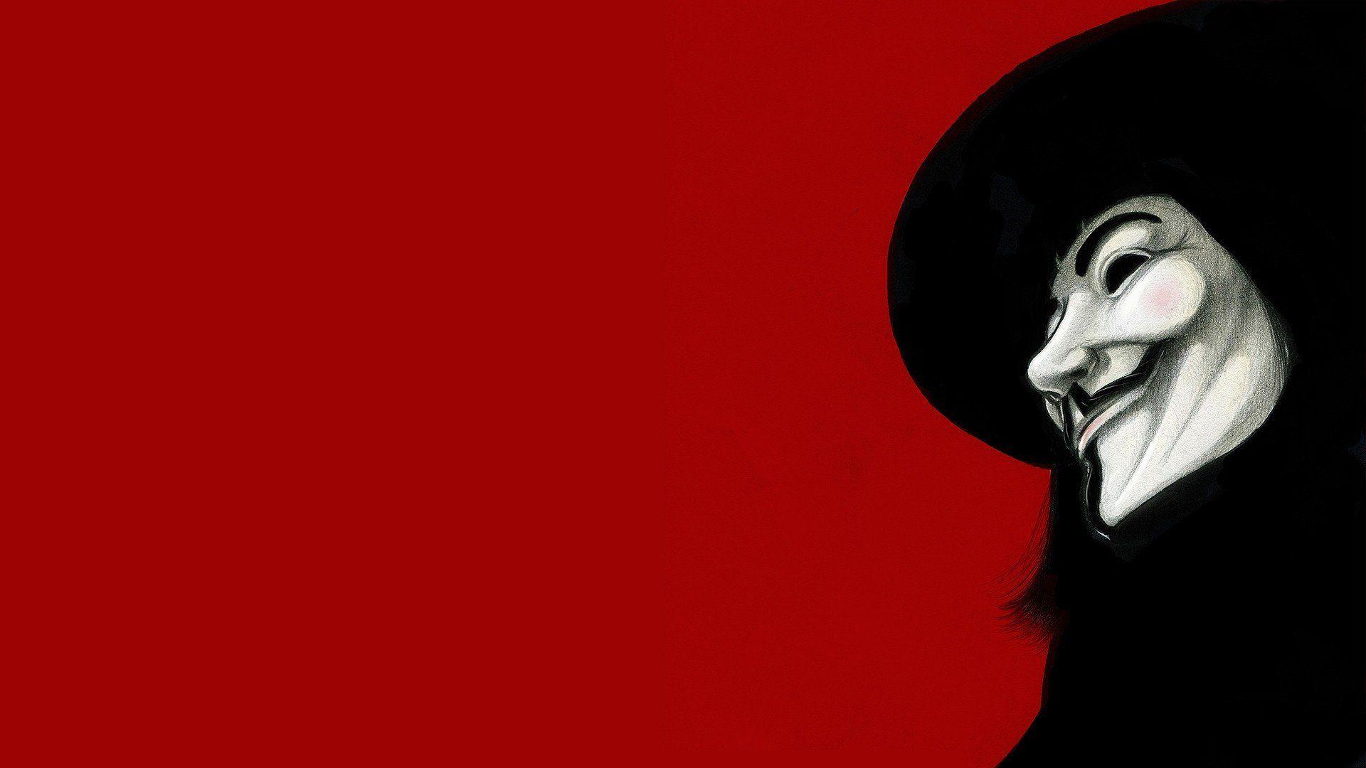 Movies Guy Fawkes V for Vendetta fan art red background wallpaper