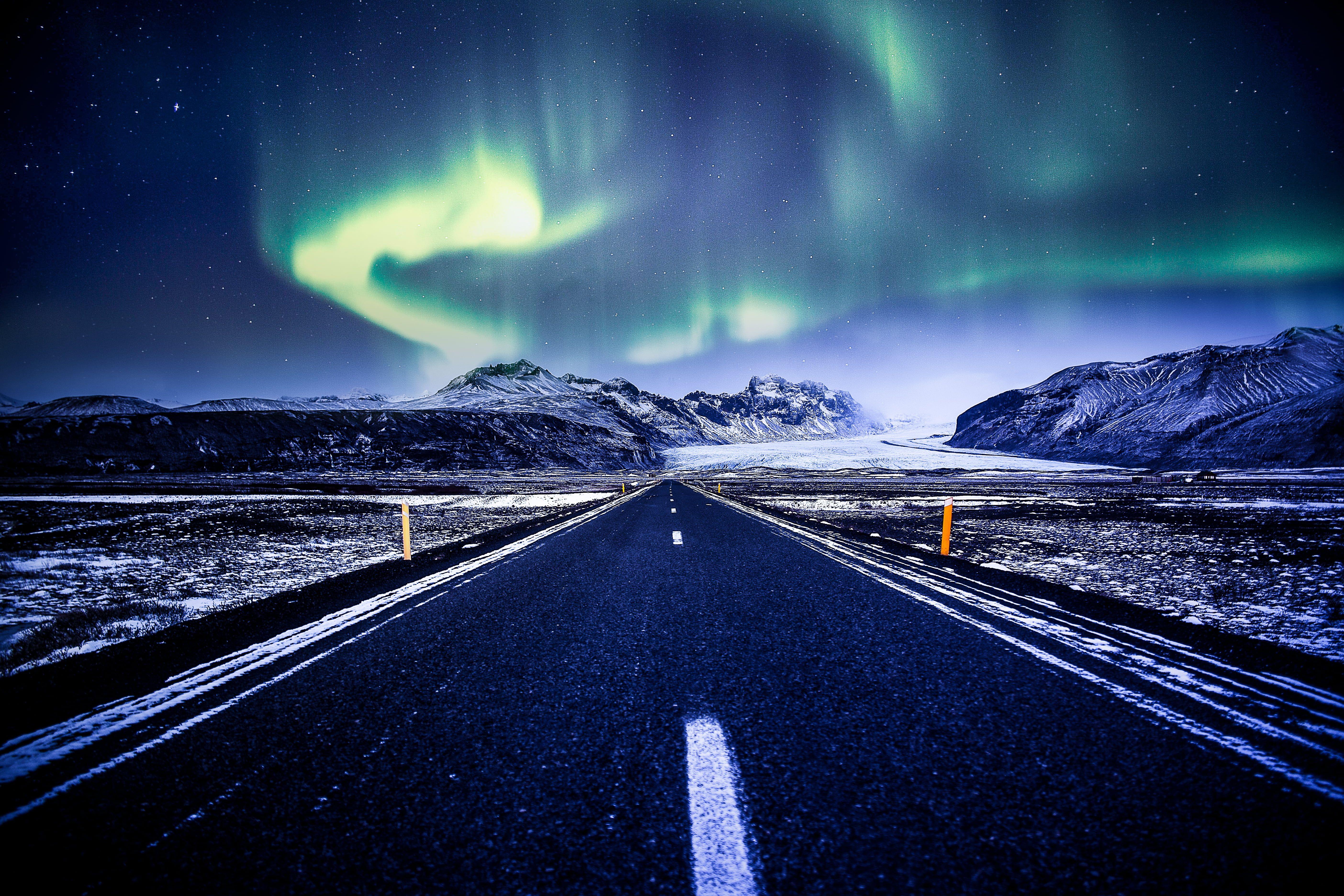 Photograph of aurora borealis HD wallpaper
