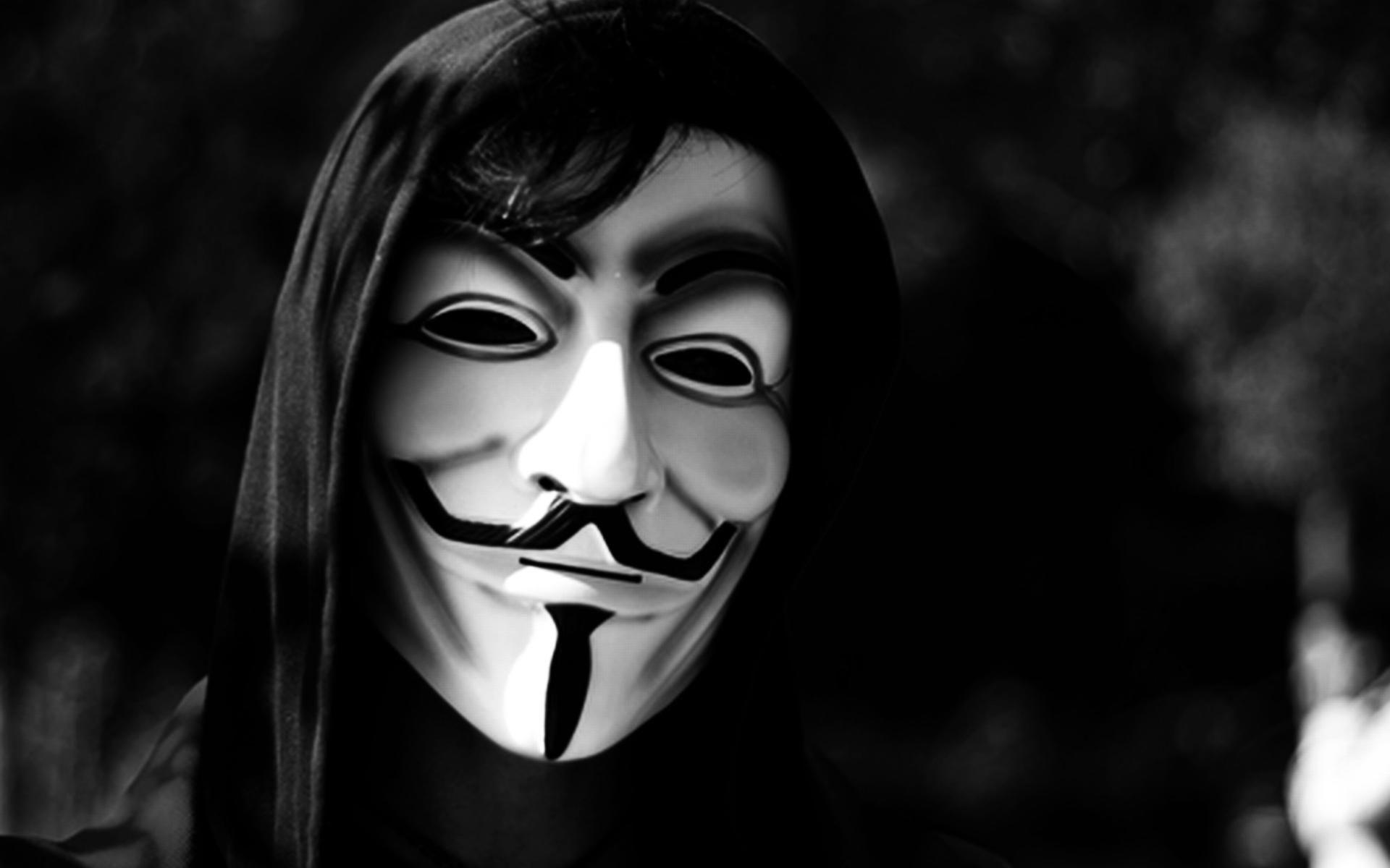 Anonymous v for vendetta masks monochrome wallpaper
