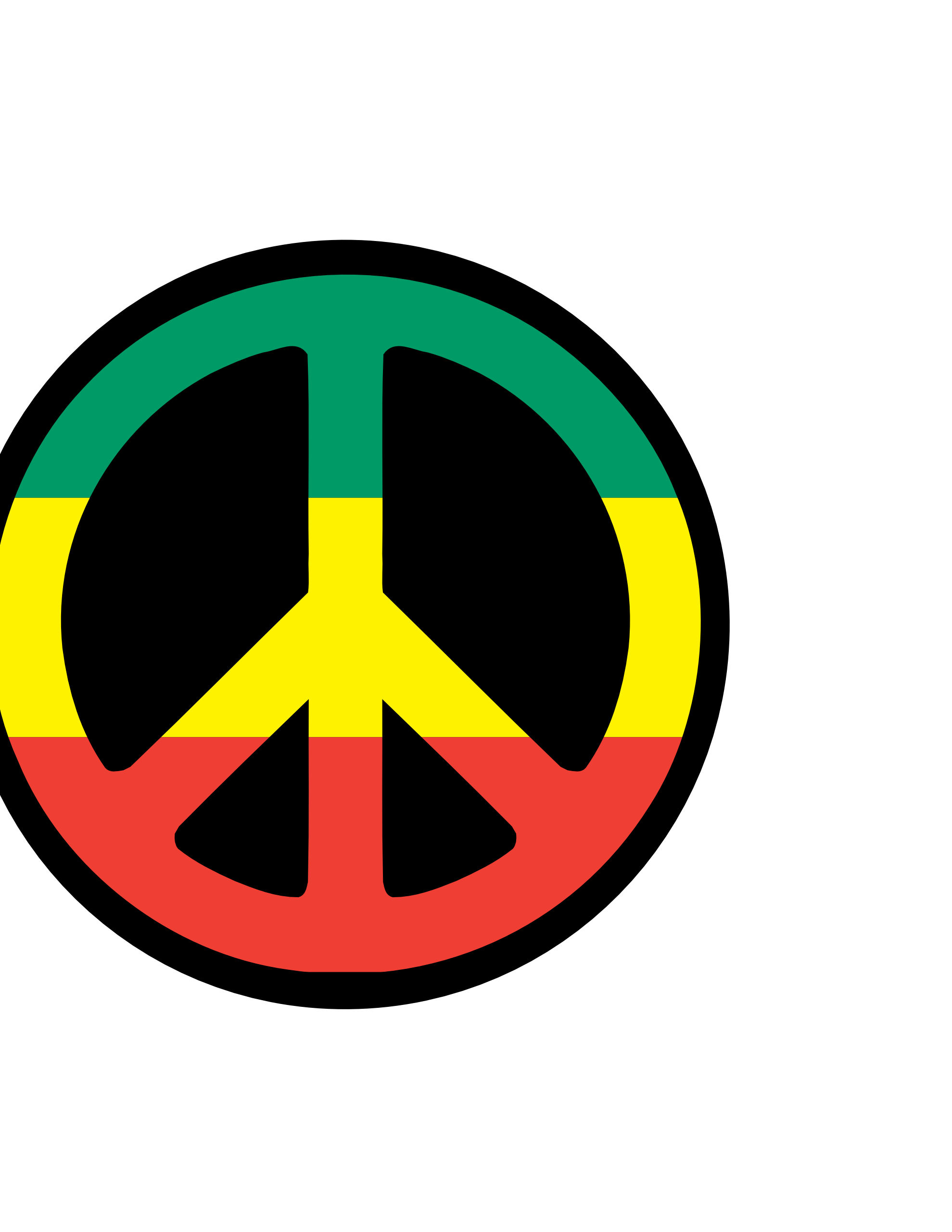 Rasta peace symbol cnd Clipart Image