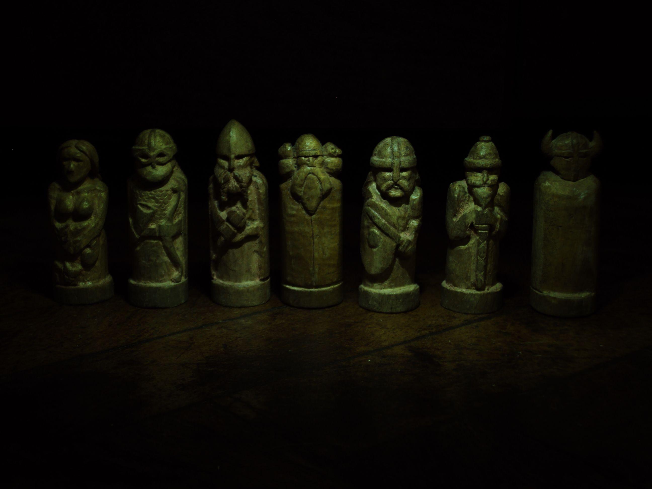 Norse gods by MagnusEdvarsson, woodworking. From left to right, they