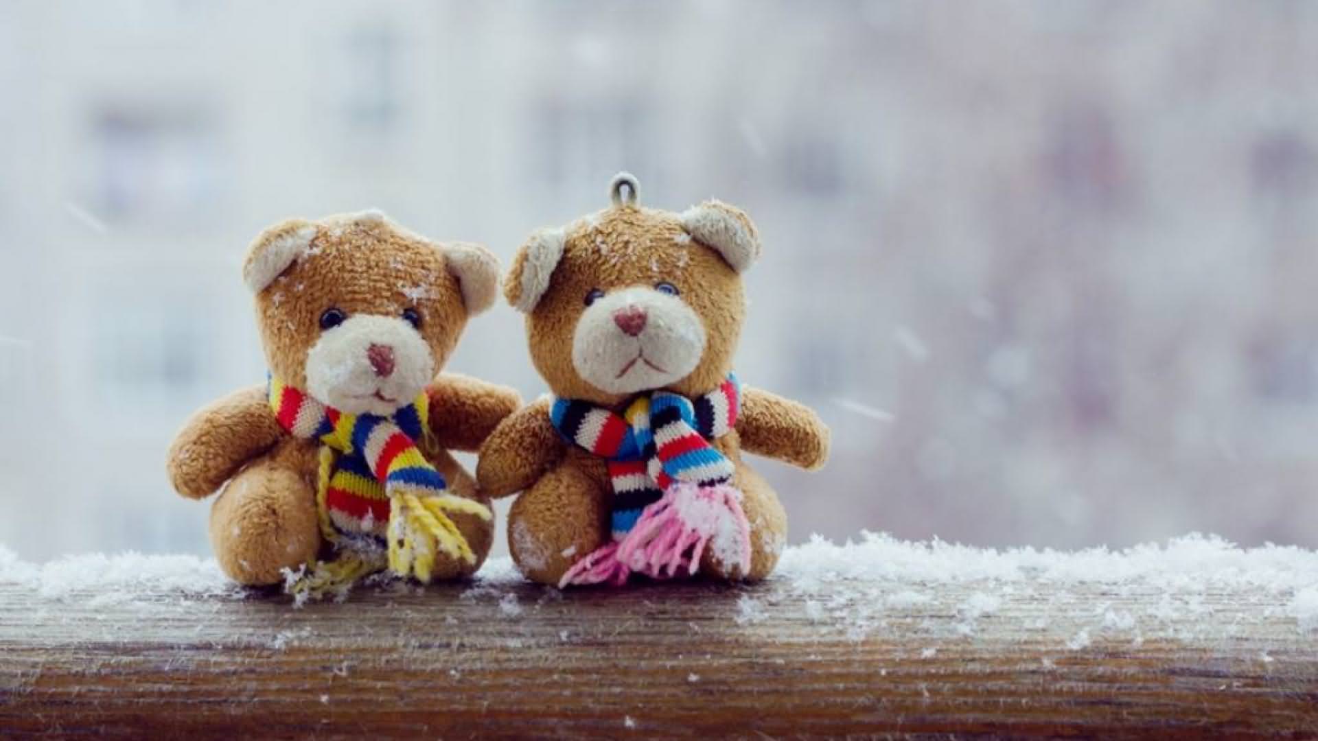 Cute Teddy Bears Friends Forever HD Wallpaper
