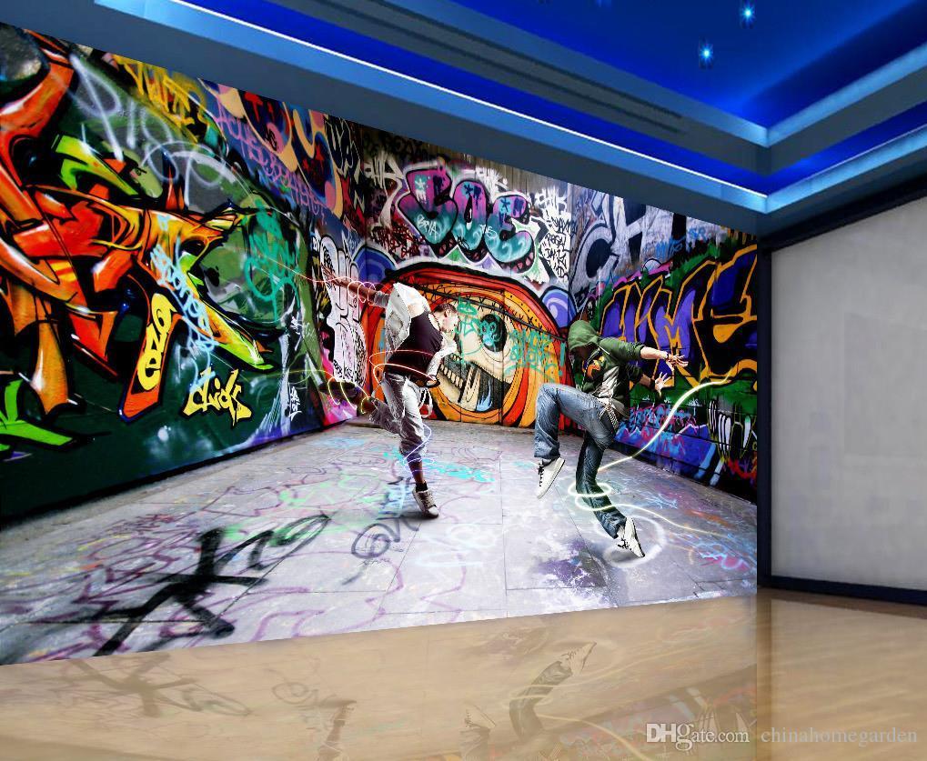 Dancing Young Street Dance Graffiti Background Wall Murals Mural 3D
