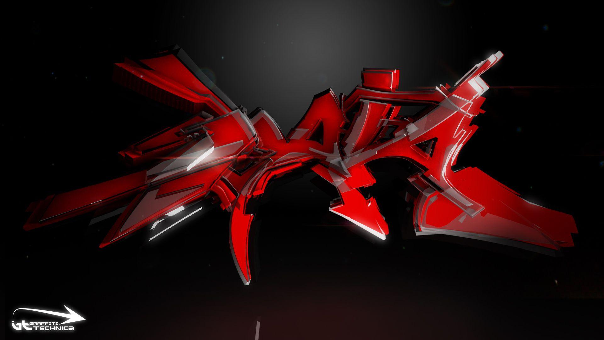 Red And Black Graffiti Wallpaper Diana En Graffiti 3D Wallpaper