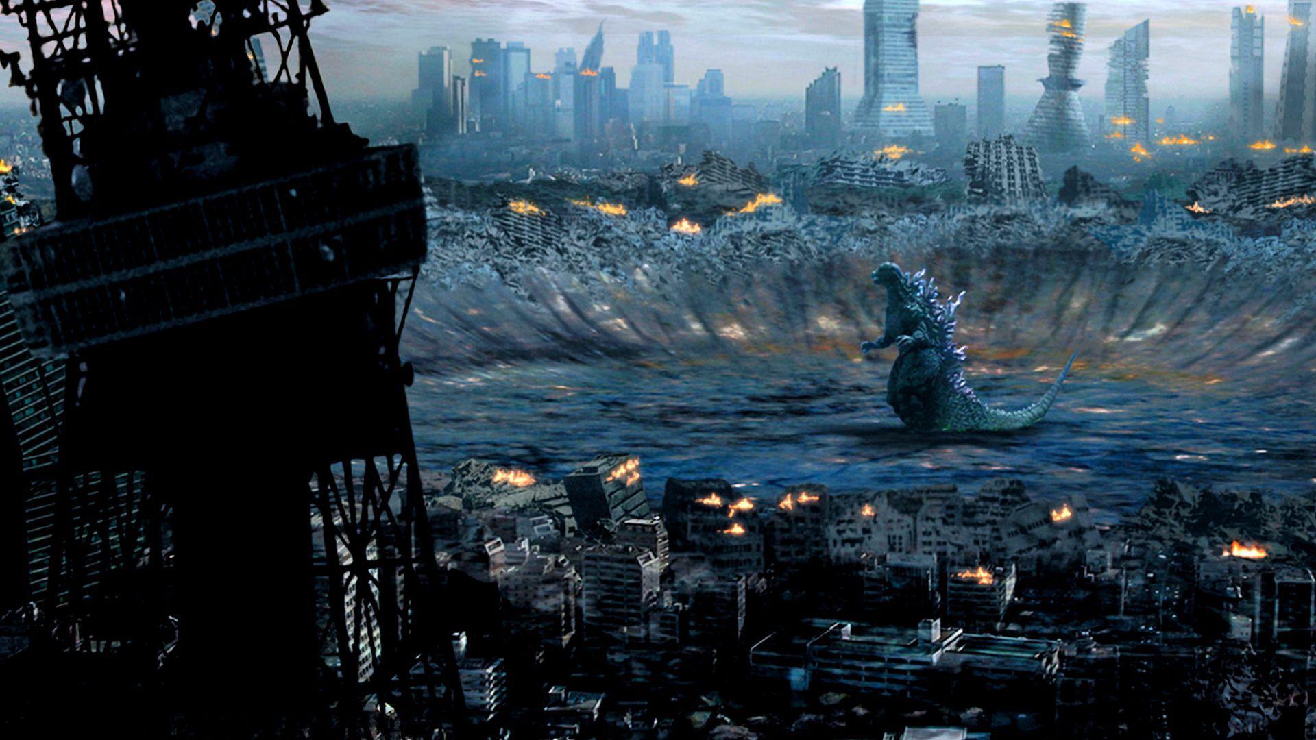 Free 1920x1080 Digital Godzilla City Wallpaper Full HD 1080p