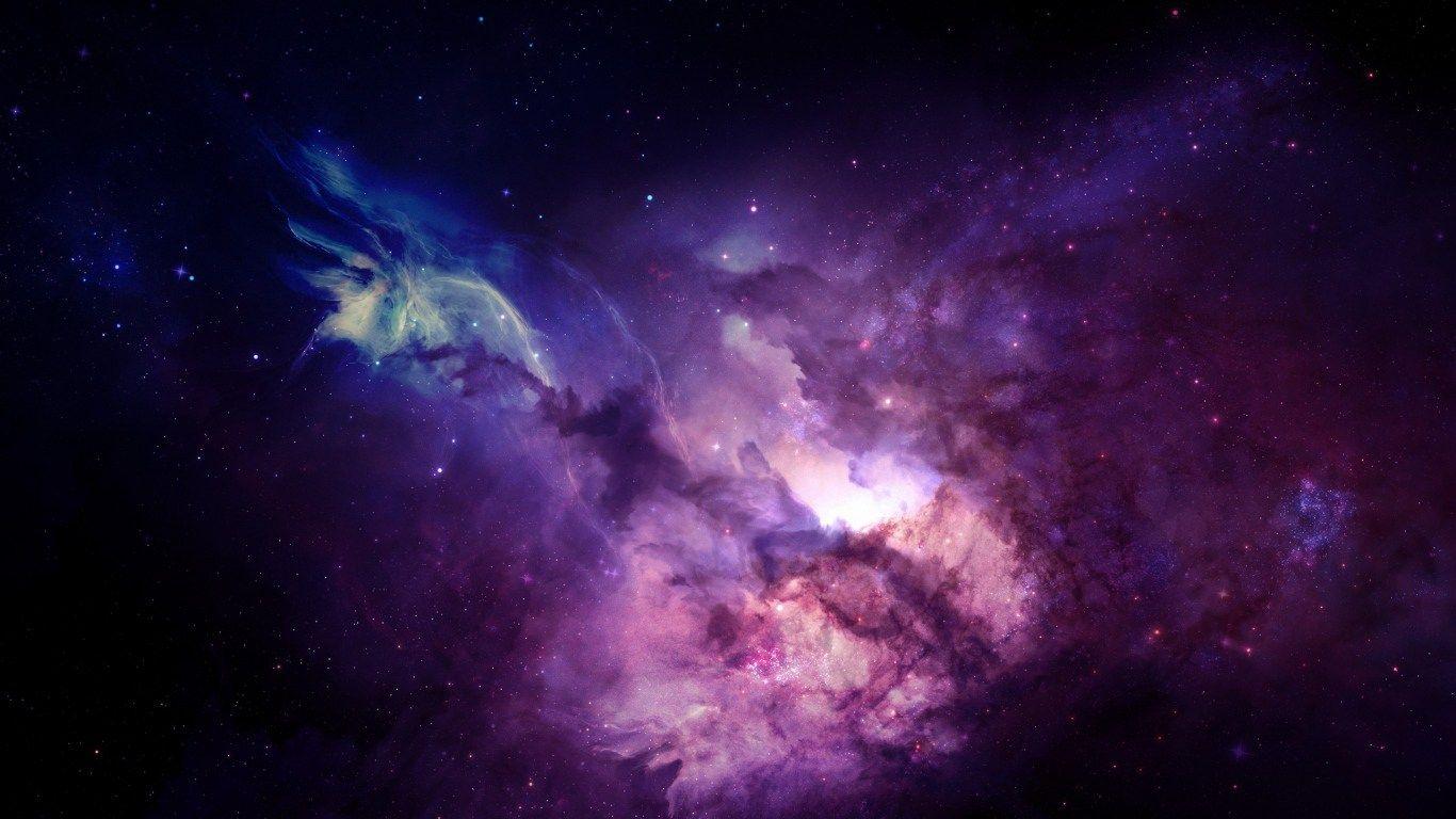 HD Background Purple Galaxy Space Sky Stars In Blue, Pink Color