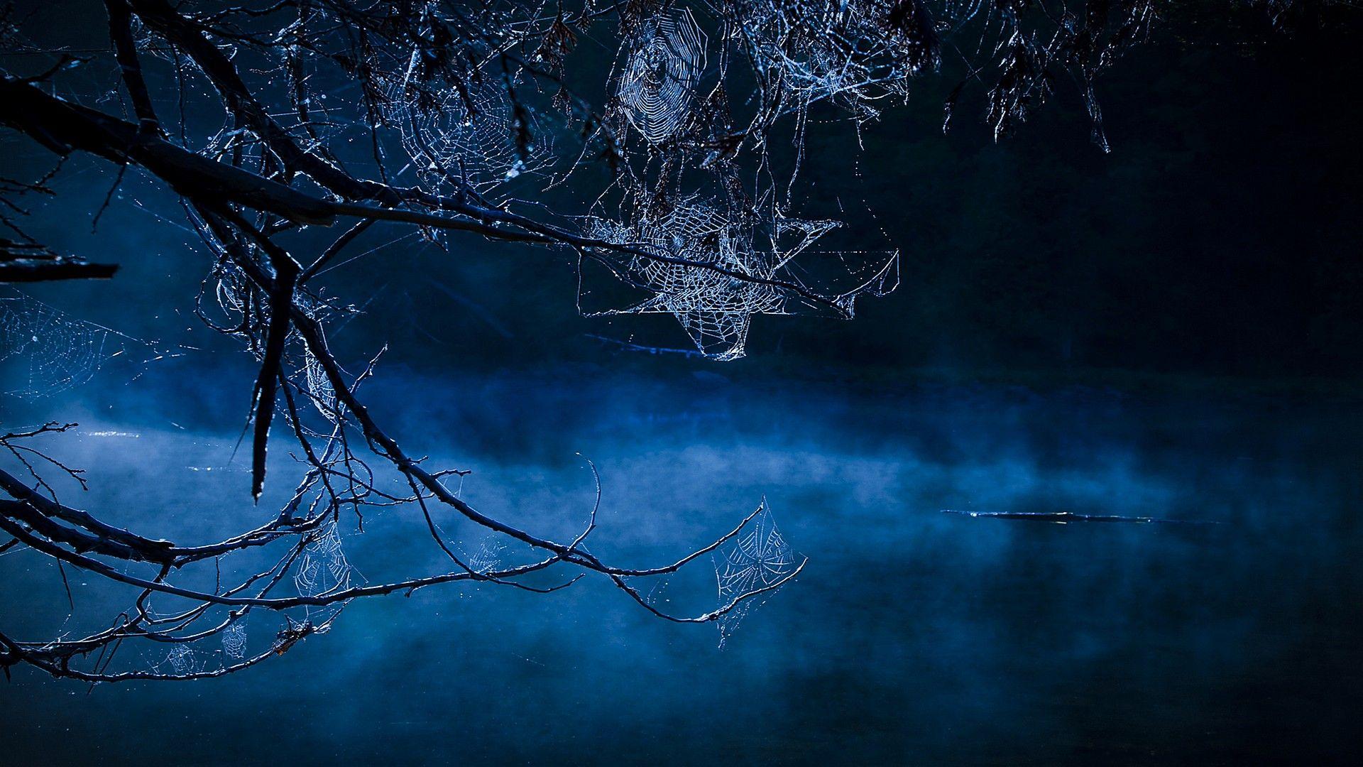 Lakes: Deep Eve Beautiful Blue Spooky Hallows Misty Mysterious Dark