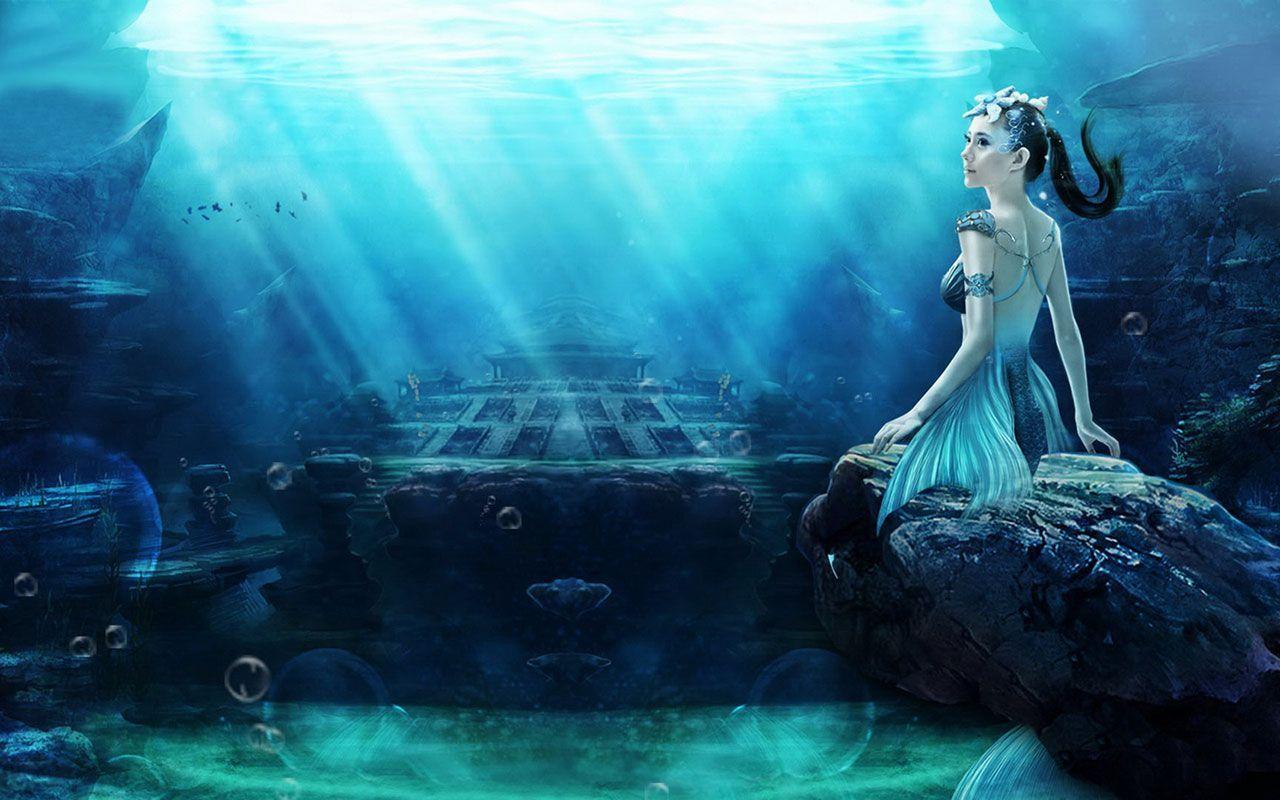 A mysterious mermaid HD widescreen wallpaper 5 － Fantasy