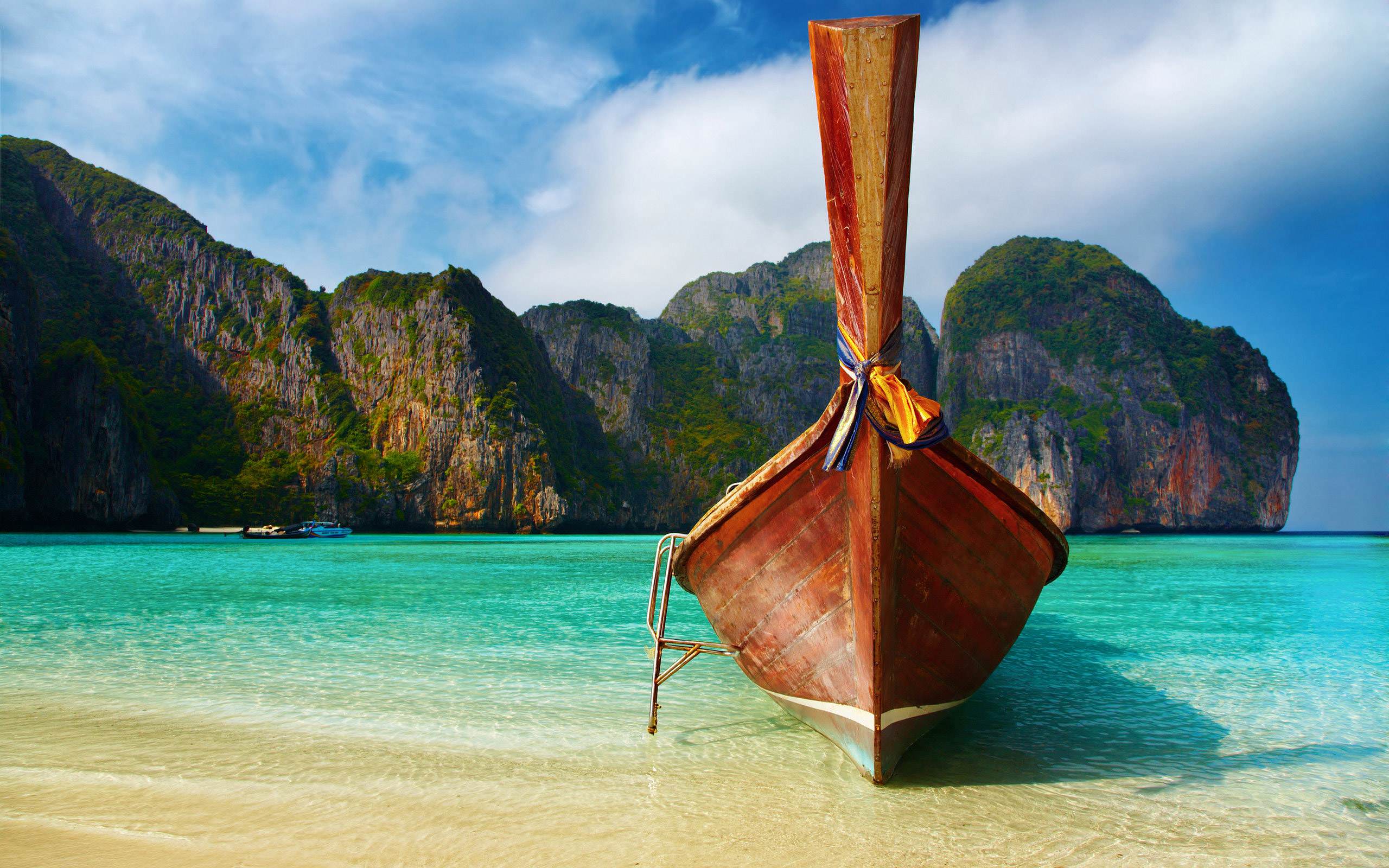 Boat On Exotic Beach. Nature HD Wallpaper. Nature Best Wallpaper