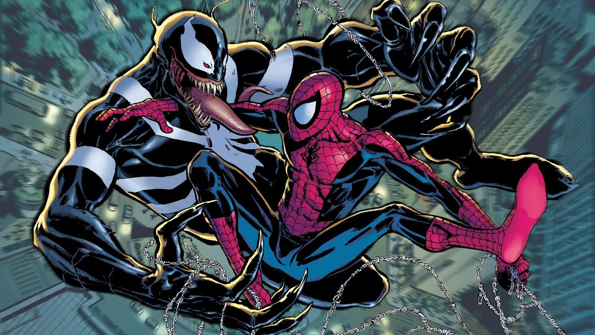 Venom vs Spiderman Full HD Wallpapers and Backgrounds Image.
