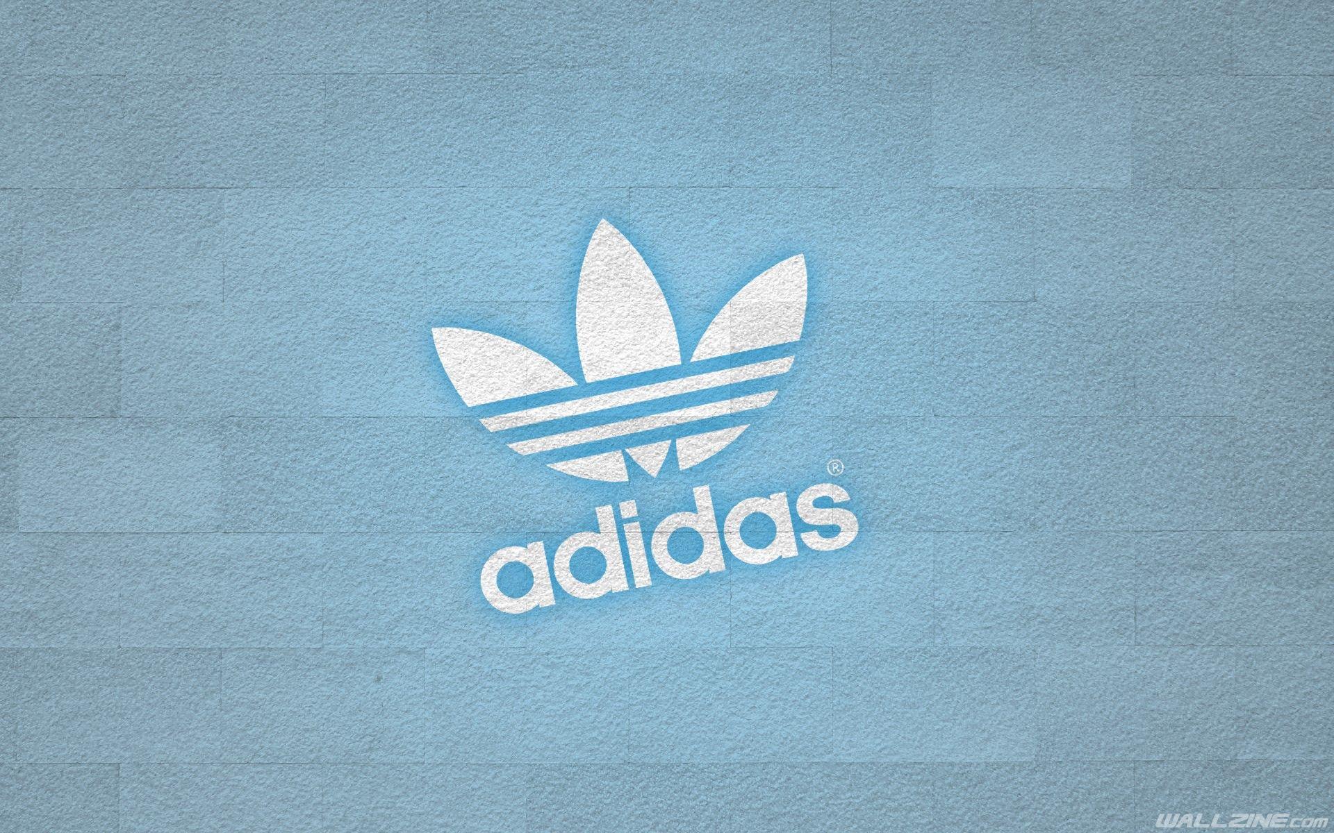 Adidas Logo Blue Wall wallpaperx1200