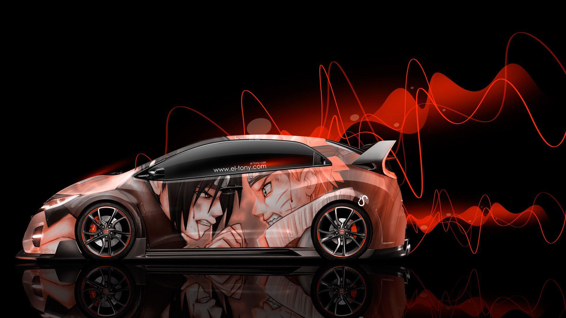 Honda Civic Type R JDM Side Anime Aerography Car 2014