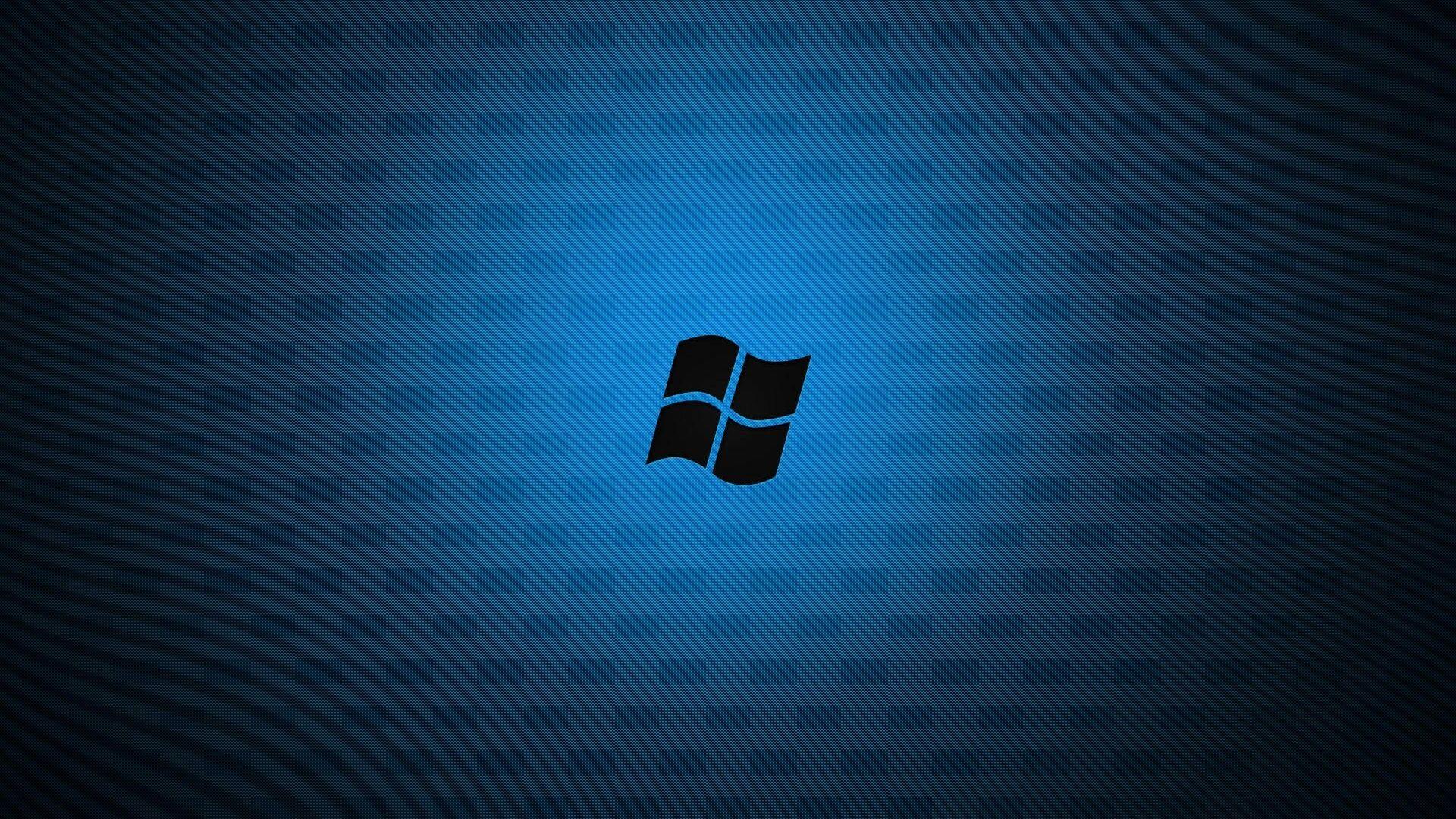 Download Wallpaper 1920x1080 windows, blue, black, logo Full HD