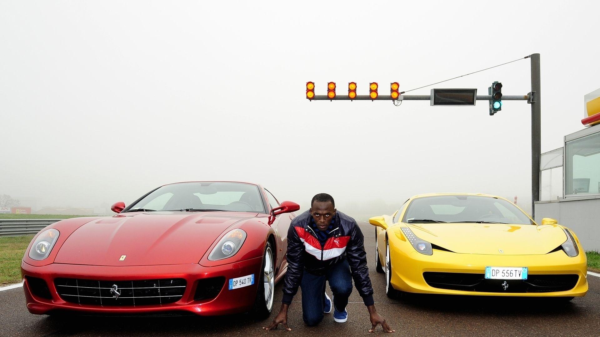 Usain Bolt Run Ferrari wallpaper 2018 in Running