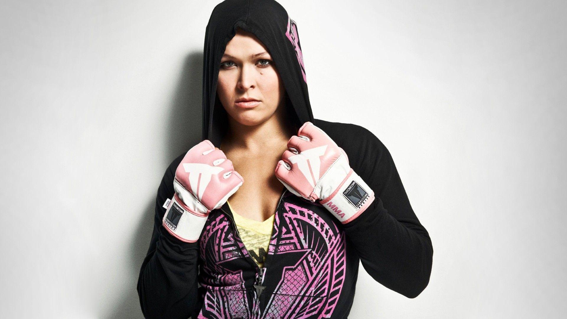 women, gloves, MMA, UFC, hoodies, champions, white background, Ronda