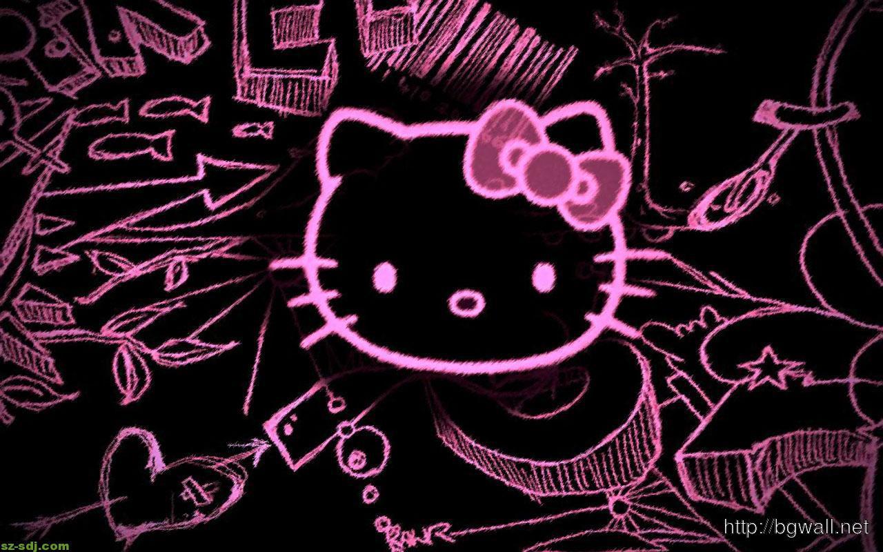 black hello kitty background
