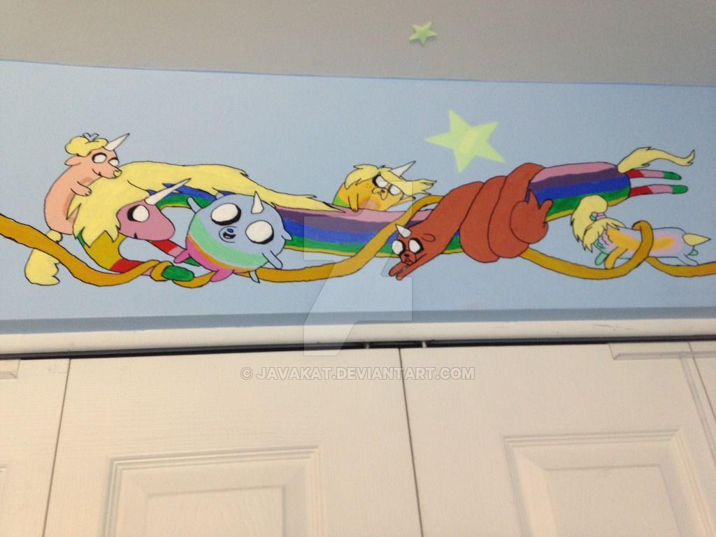 Adventure Time Mural and the puppys