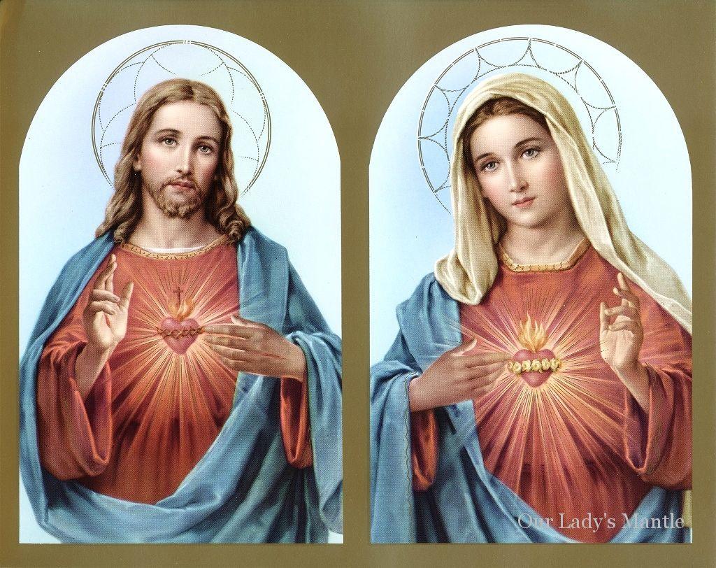 Image result for image of sacred heart of jesus and immaculate