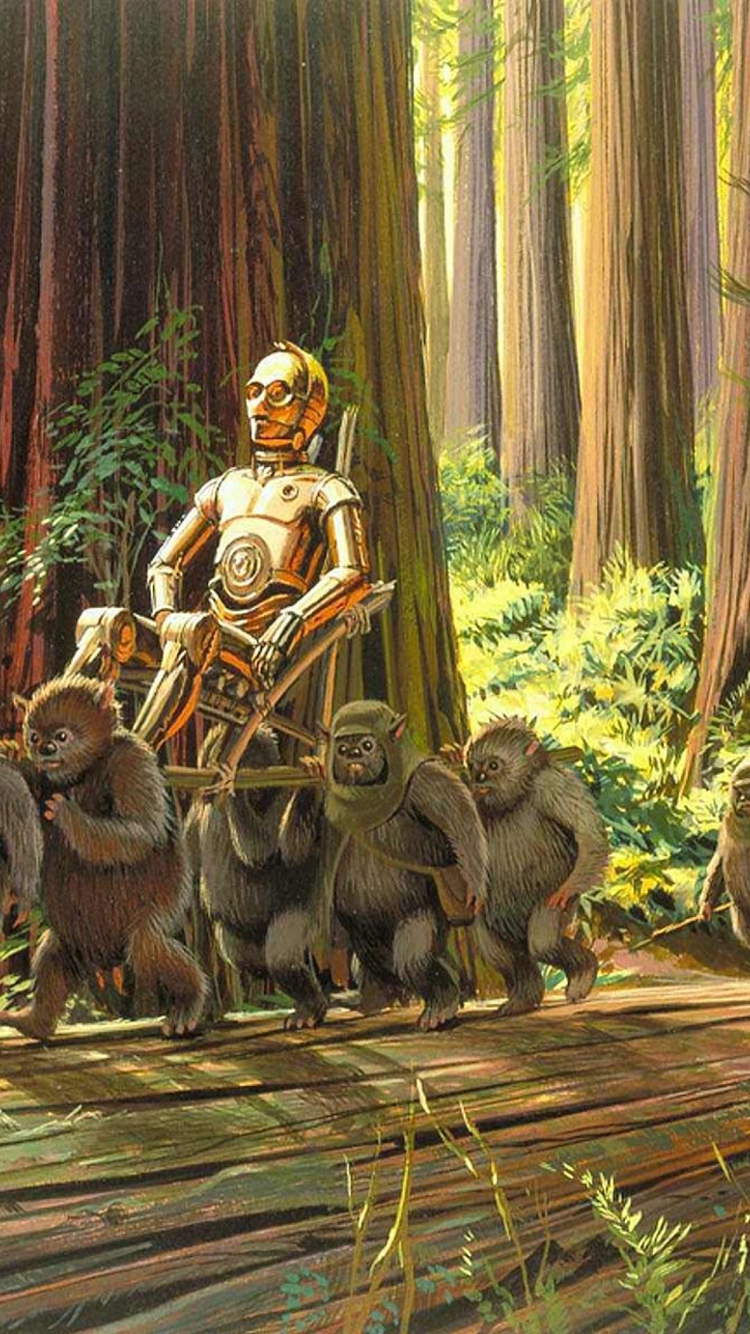 ScreenHeaven: C3PO Ewoks Ralph McQuarrie Star Wars artwork desktop