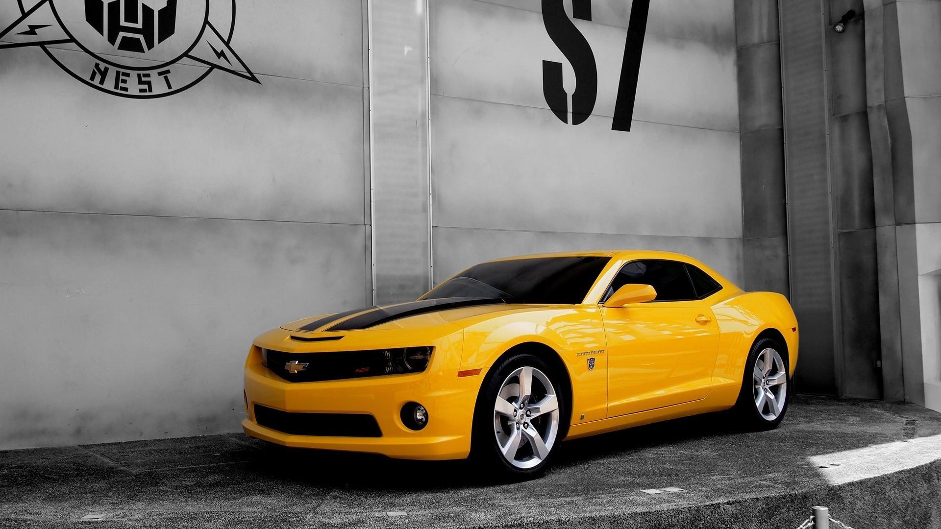 Yellow cars bumblebee transformer camaro wallpaper