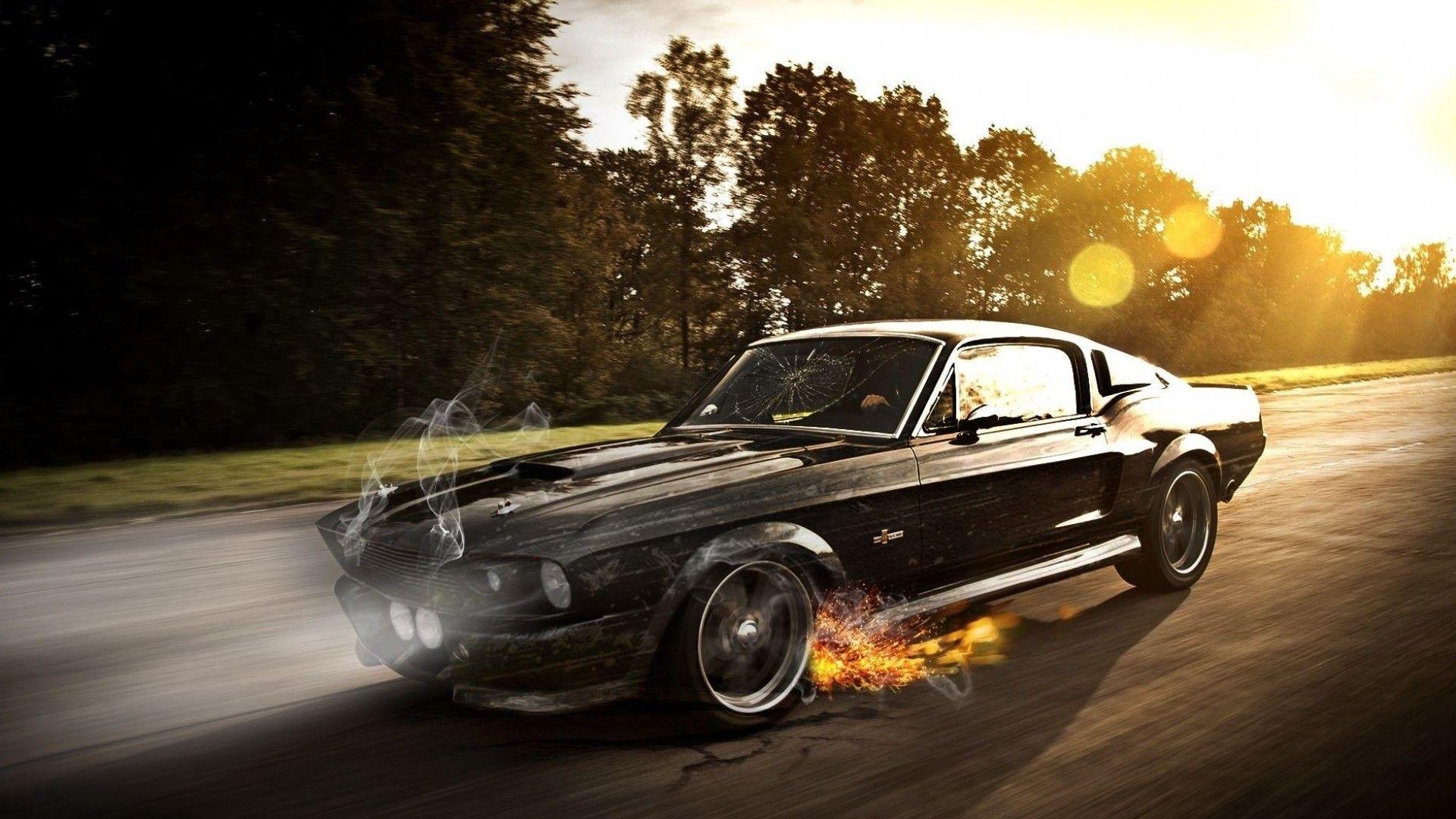 Muscle Car Burnout Desktop HD Wallpaper 9142