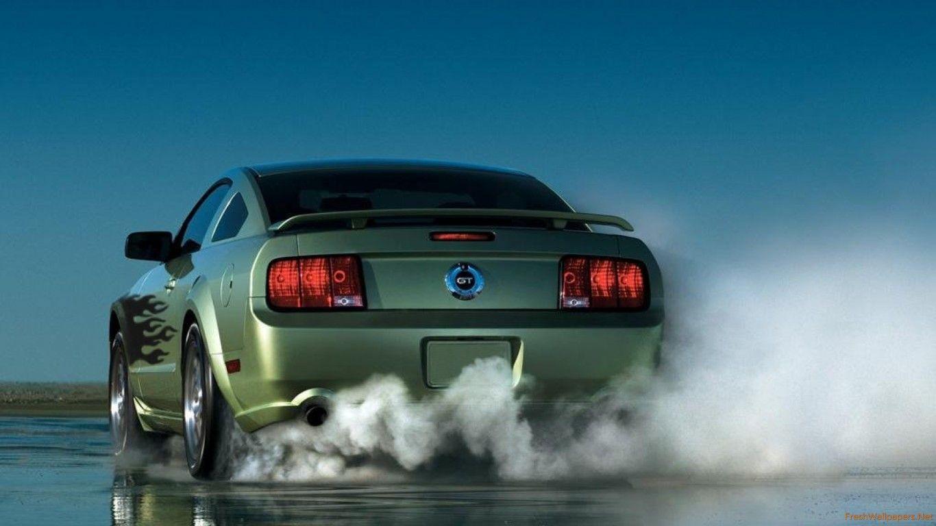 mustang burnout wallpaper