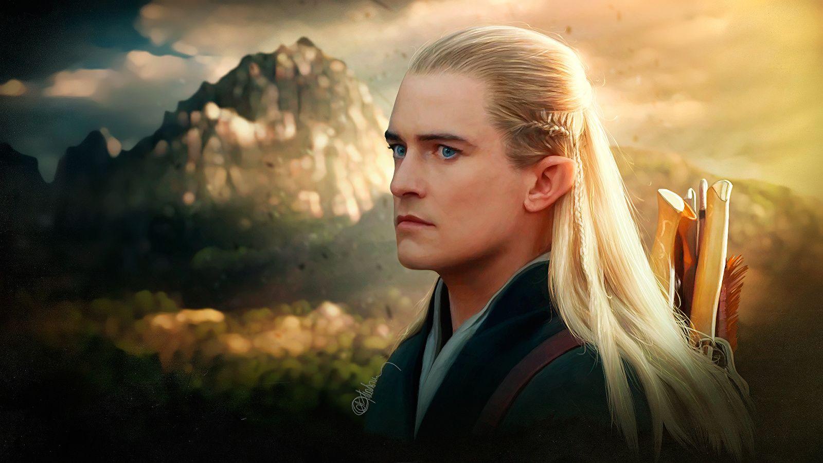 Photo The Hobbit Orlando Bloom Archers Elf Men Legolas 1600x900