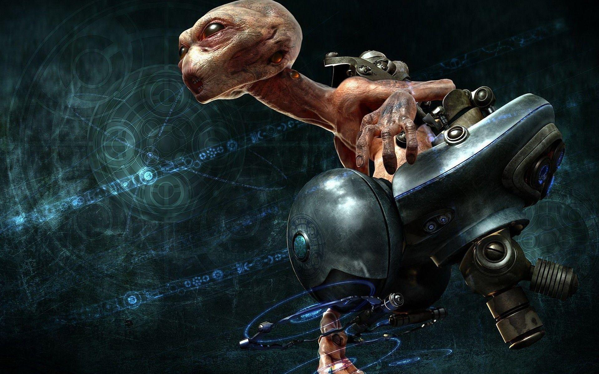 3D alien ovni graphics wallpaper. PC
