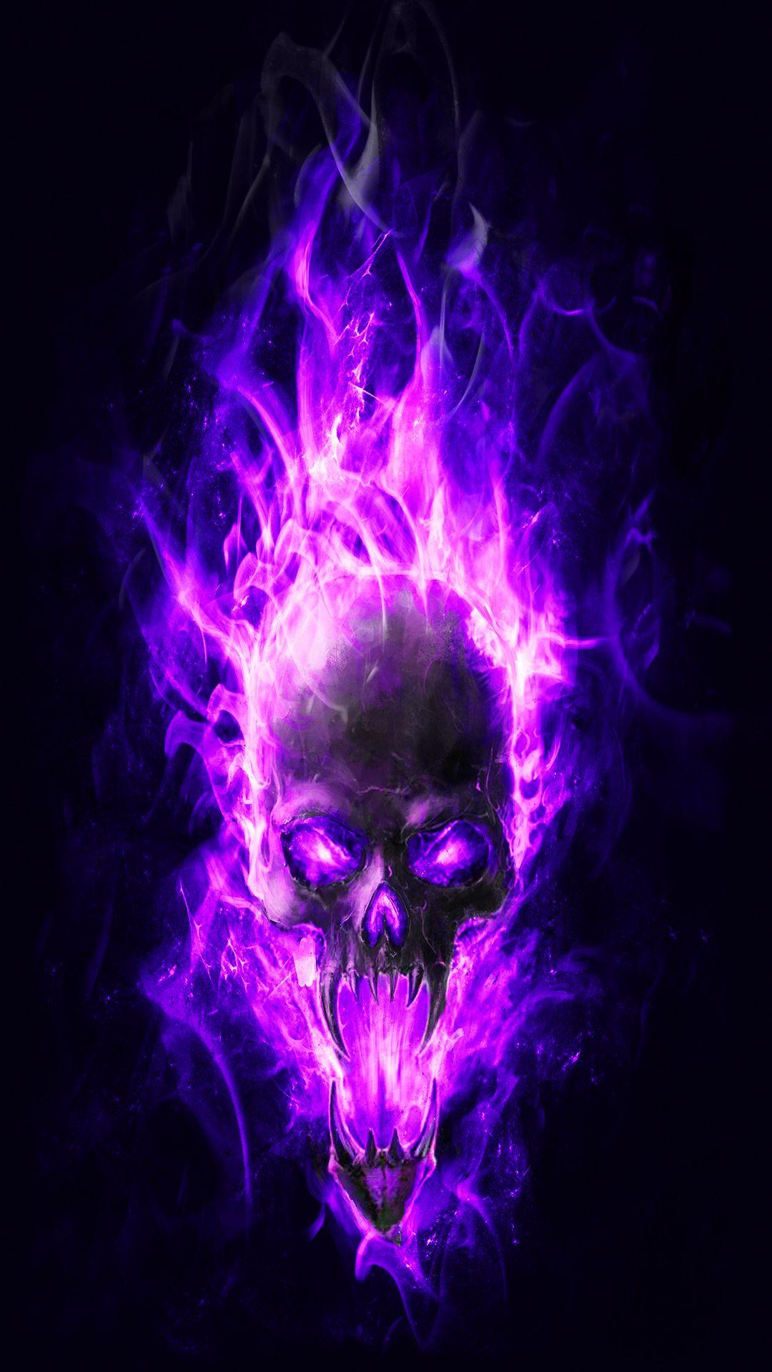 Download Blue Flame Skull Wallpaper free for mobile