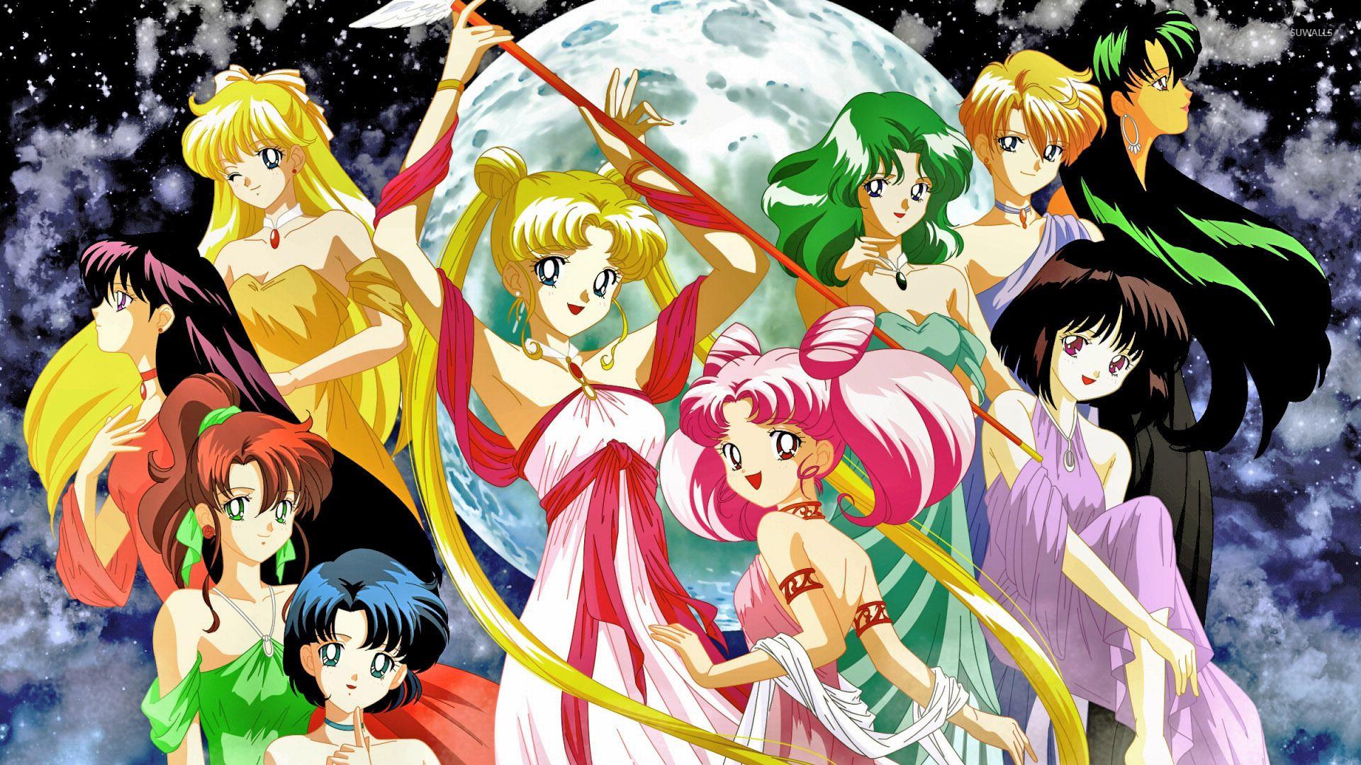 Sailor Moon character gathering wallpaper wallpaper