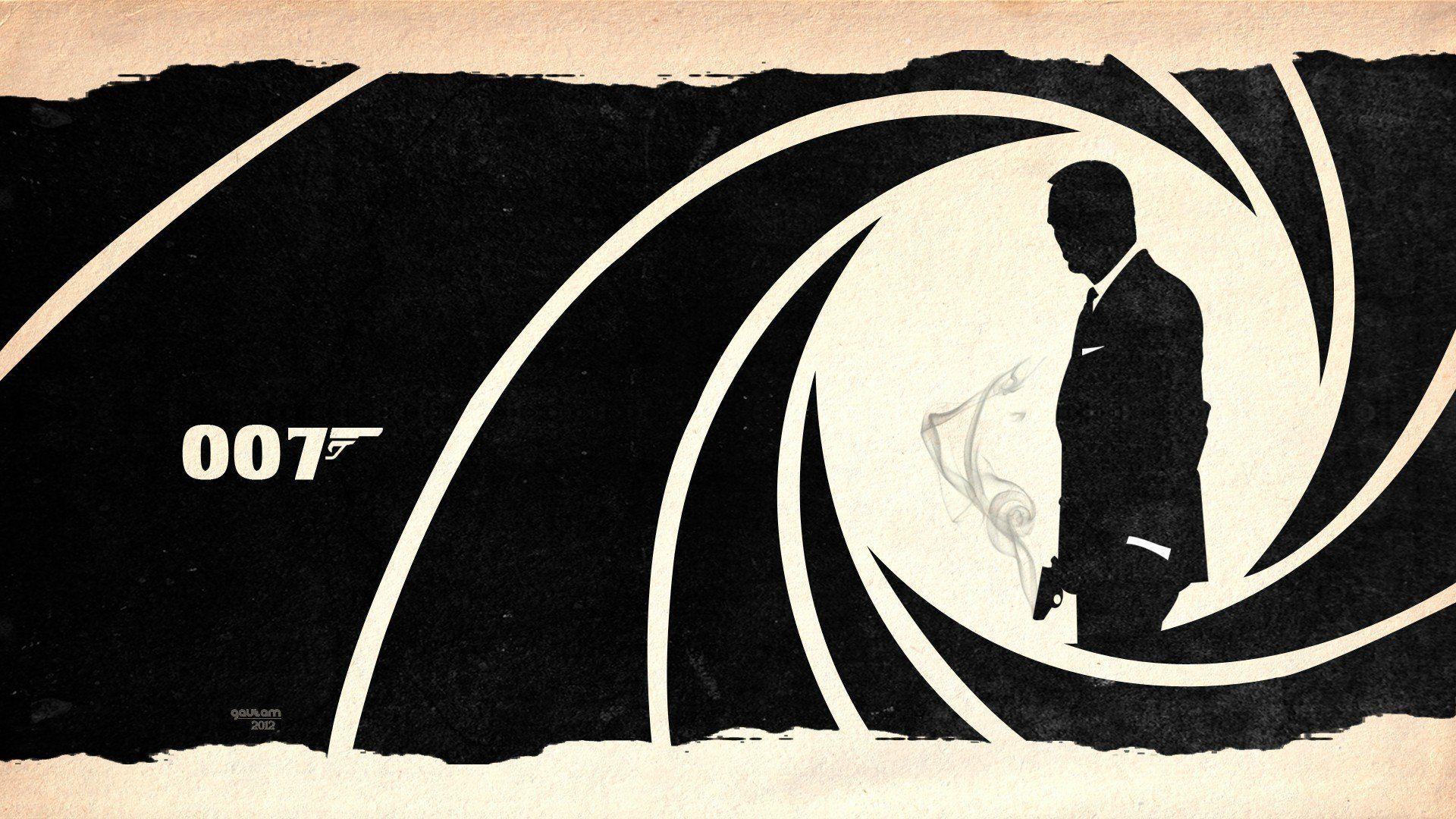 Paper guns smoke silhouettes James Bond Skyfall wallpaper