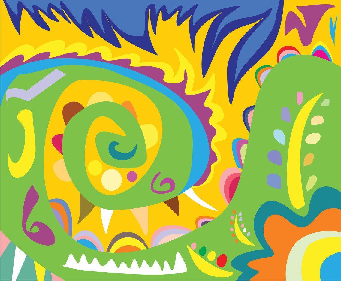 Crazy Hippie Background Vector Vector Art & Graphics