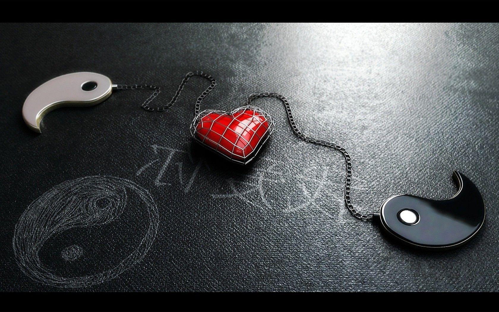 Ying yang hear wallpaper. PC