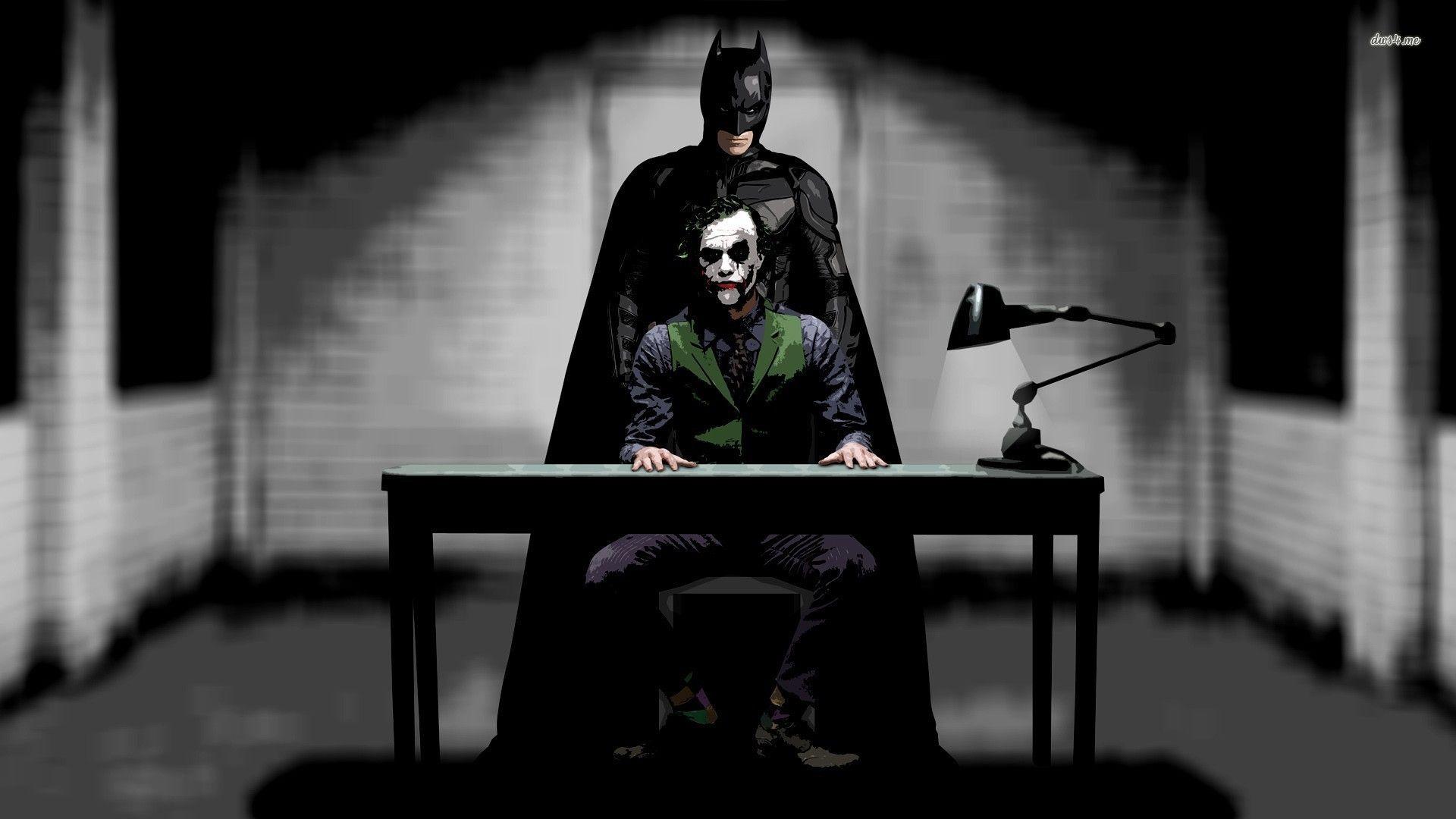 Batman interrogates the Joker wallpaper and image