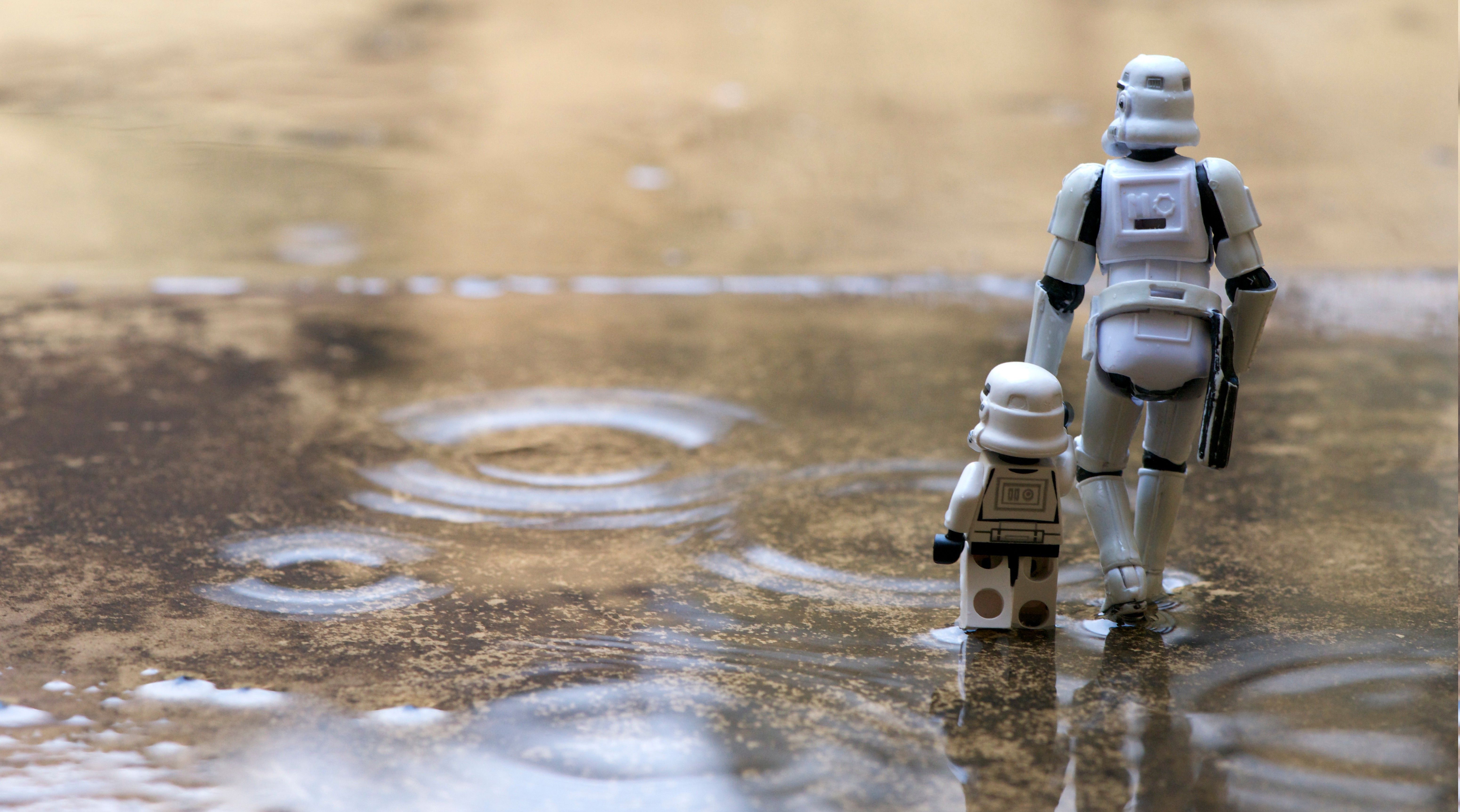Star Wars, Stormtrooper, LEGO, Rain, Pond Wallpaper HD / Desktop
