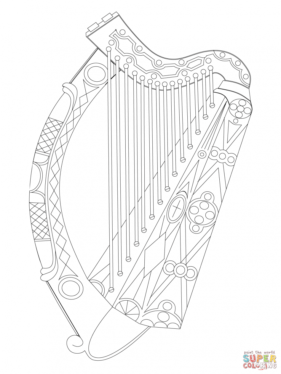 Irish Harp Drawing.com. Free for personal use Irish
