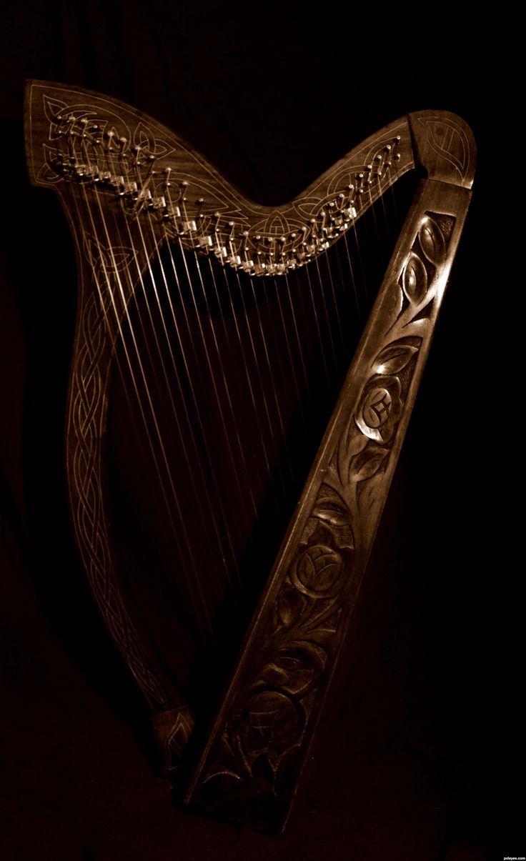 best Celtic Harps image. Harp, Music instruments
