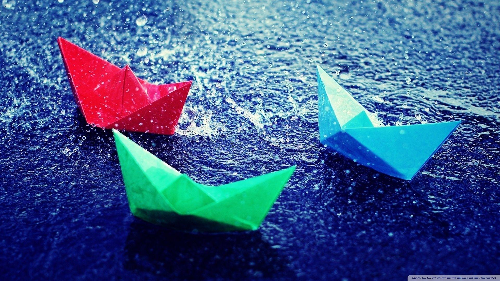 Paper Boats In Rain ❤ 4K HD Desktop Wallpaper for 4K Ultra HD TV