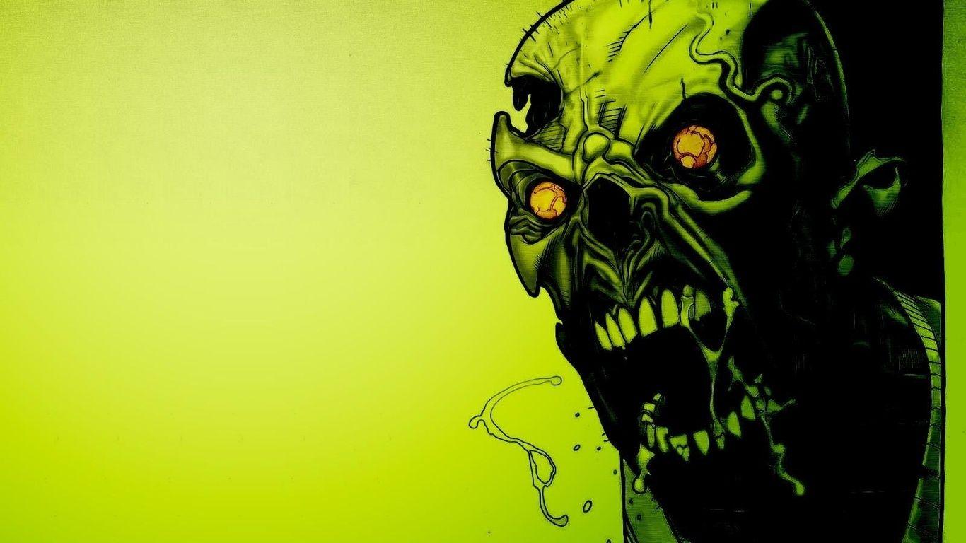 Zombie, Toxic, Green, Horror, Zombie, Green, Skull