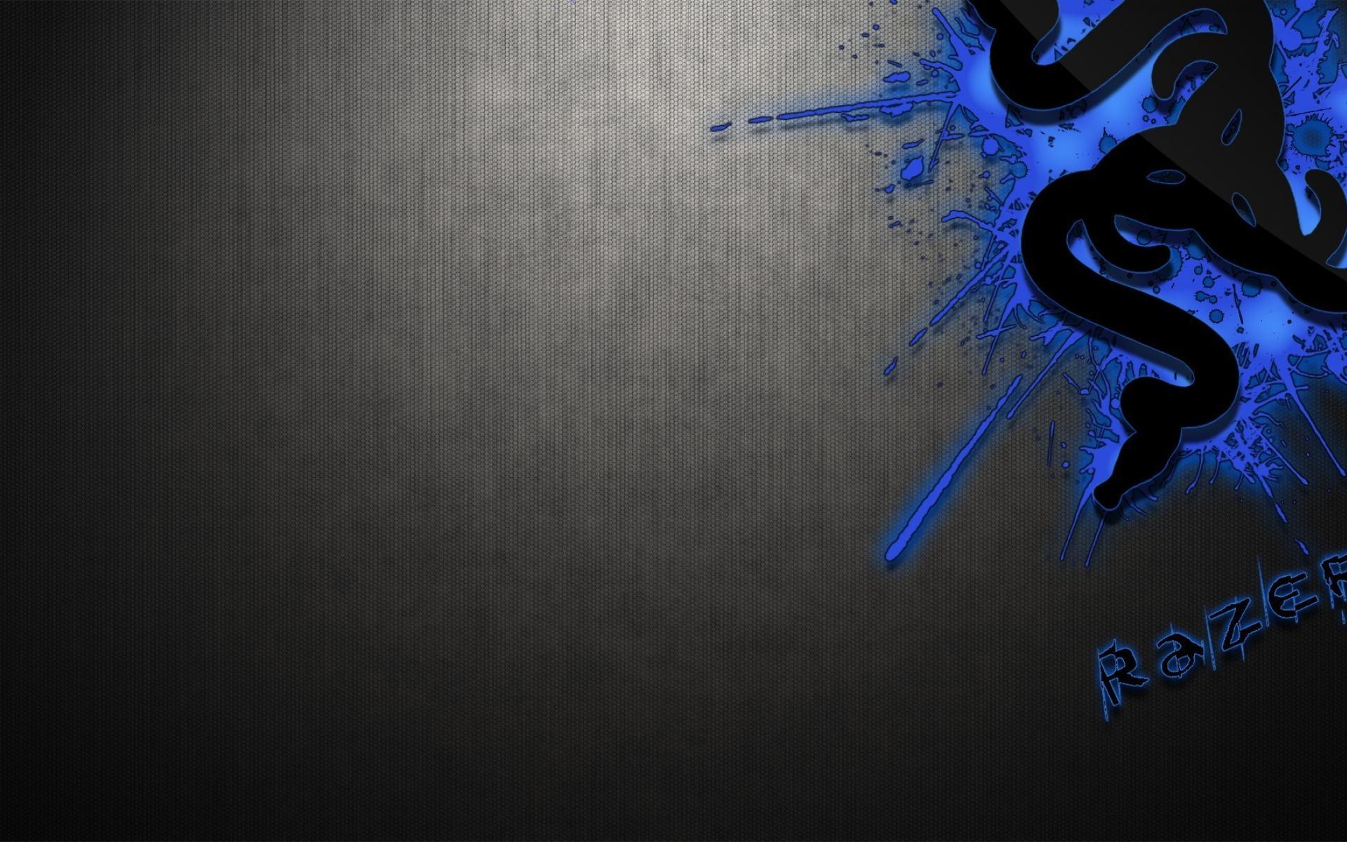 Blue computers razer gamers digital art logos logo wallpaper