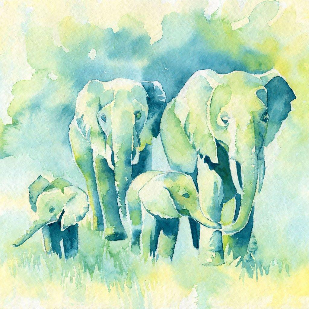 Free Elephant Art Wallpaper For iPhone