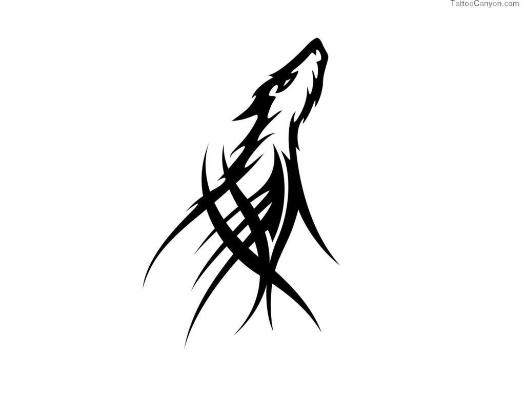 Free Designs Simple Tribal Wolf Tattoo Wallpaper Picture