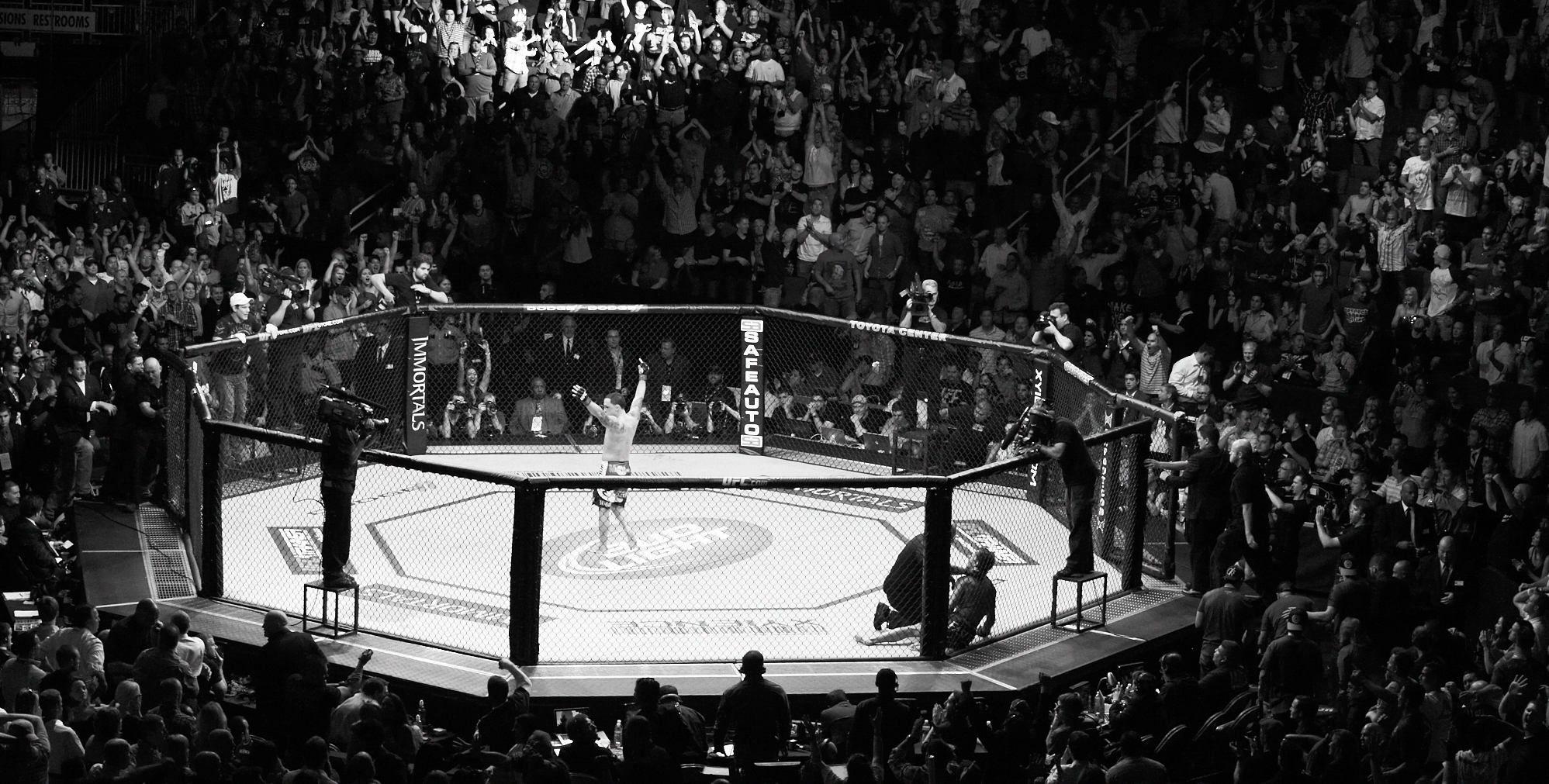UFC Mixed Martial Arts Mma Fight Extreme Battle Battles Stadium Crowd Crowds B W Black Wallpaperx1011