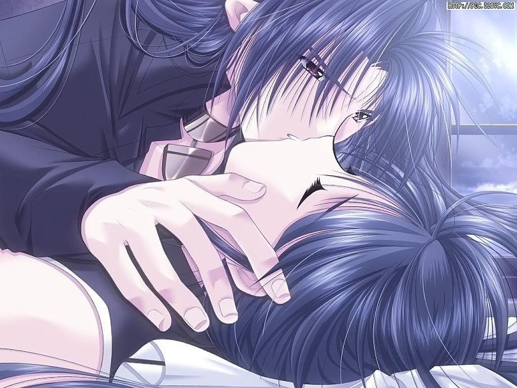 anime manga eyes: Anime Couple, Anime Love Couple Kiss Wallpaper