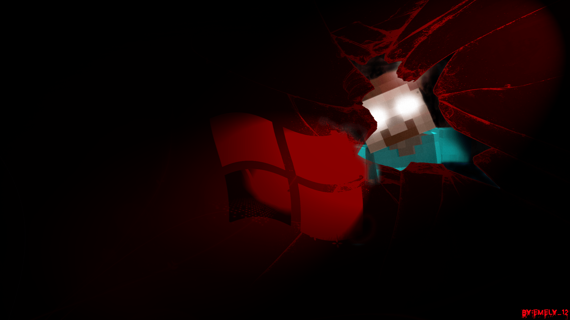 Red Minecraft Herobrine Windows 7 Wallpaper. Minecraft